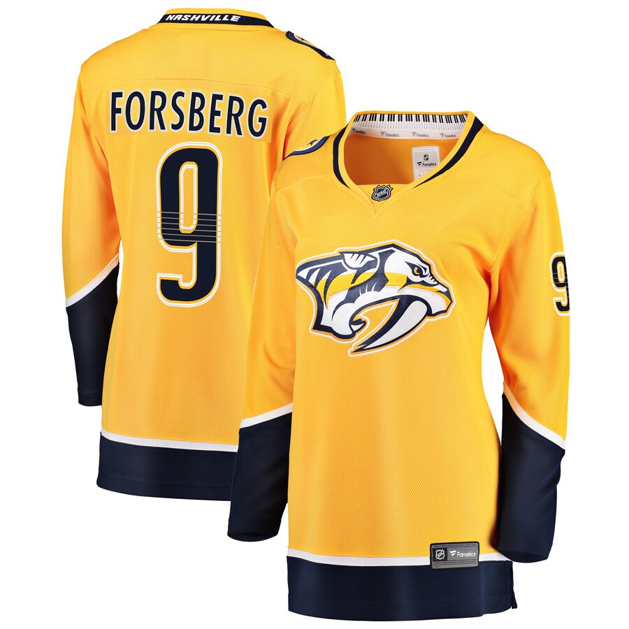 Filip Forsberg Nashville Predators Fanatics Branded Womens Premier Breakaway Player Jersey Gold