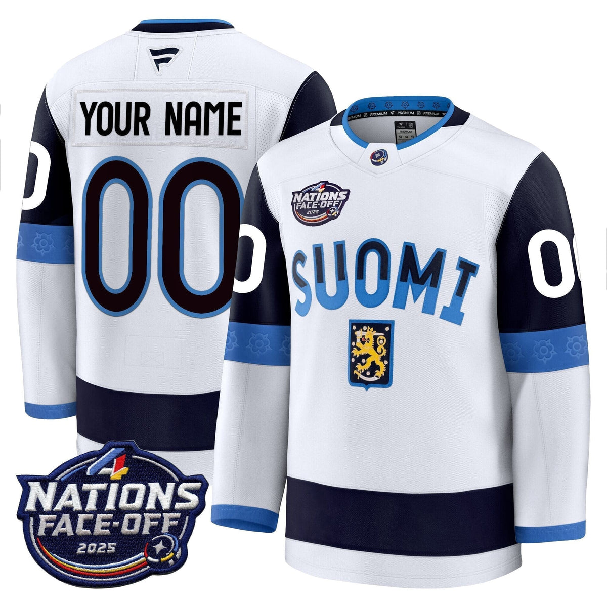 Finland 4 Nations Face-Off 2025 Premium Custom Jersey All Stitched