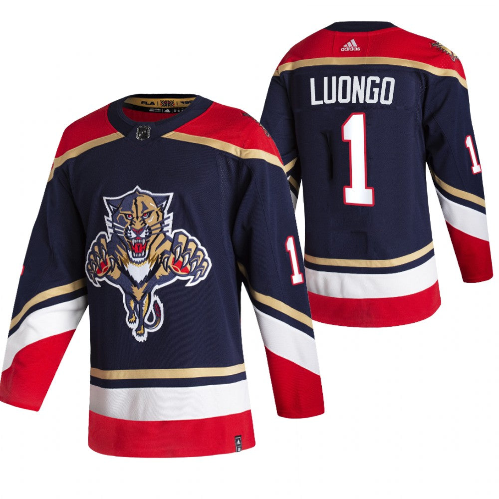 Florida Panthers 1 Roberto Luongo Black Mens Adidas 2020 21 Reverse Retro Alternate Nhl Jersey