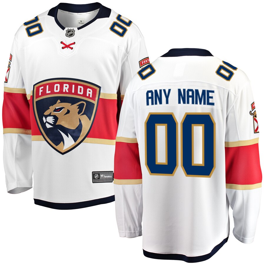 Florida Panthers Fanatics Branded Away Breakaway Custom Jersey White