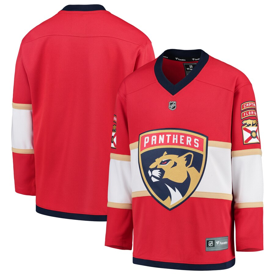 Florida Panthers Fanatics Branded Youth Home Replica Blank Jersey Red