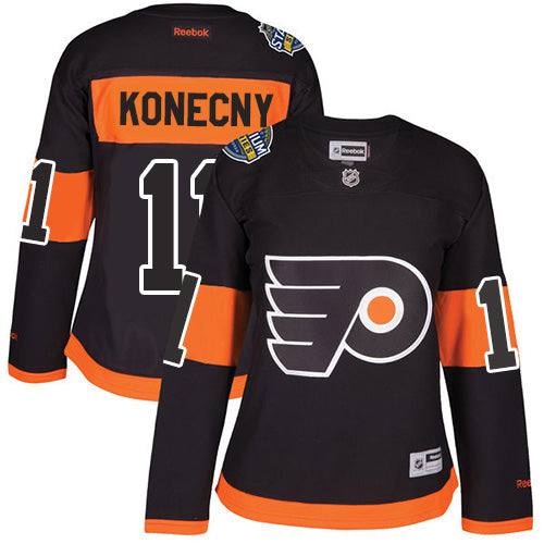 Flyers 11 Travis Konecny Black 2017 Stadium Series Womens Stitched Nhl Jersey