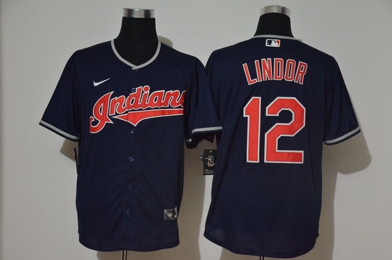 Francisco Lindor 12 2020 Mlb Black Blue Jersey