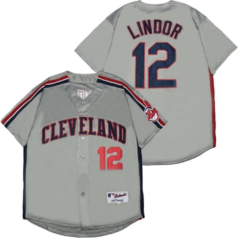 Francisco Lindor 12 2020 Mlb Grey Jersey