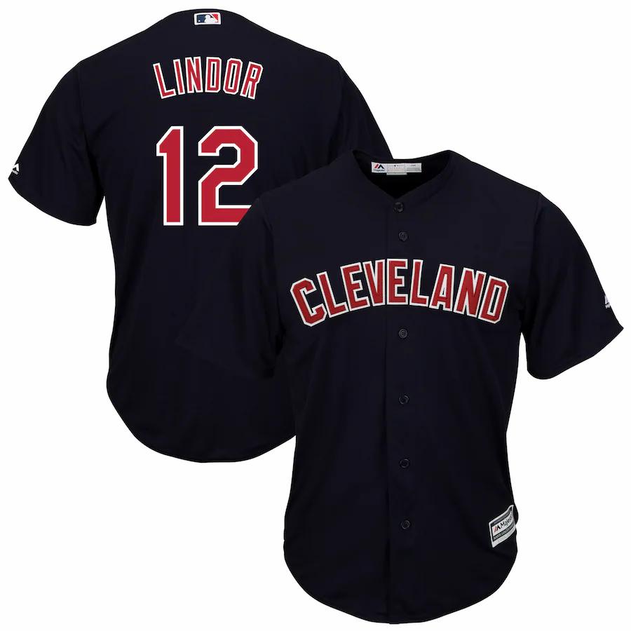 Francisco Lindor Cleveland Indians Majestic Big And Tall Alternate Cool Base Player Jersey Navy
