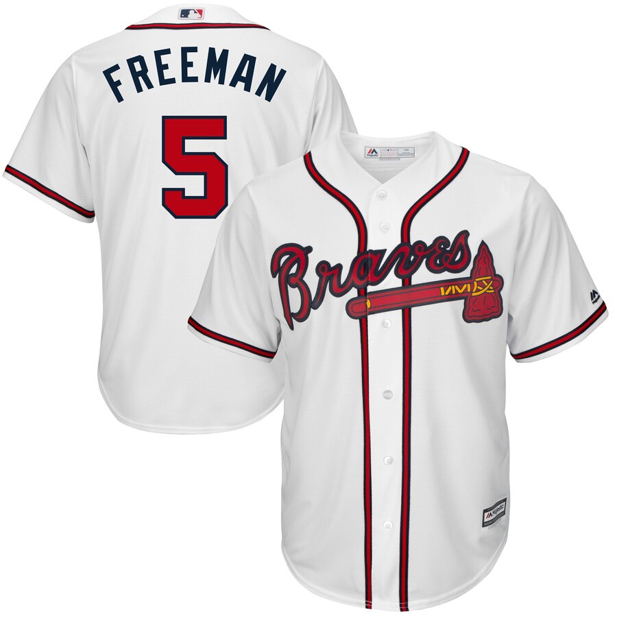 Freddie Freeman 5 Atlanta Braves Majestic Big And Tall Cool Base Player Jersey White