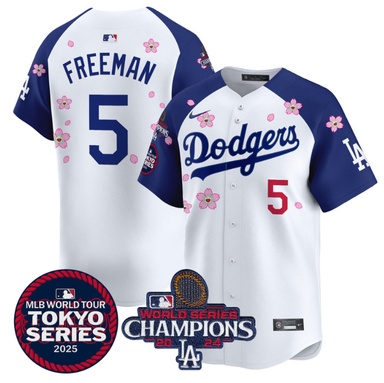 Freddie Freeman Jersey #5 Dodgers Tokyo Series 2025 World Series Champions Patch