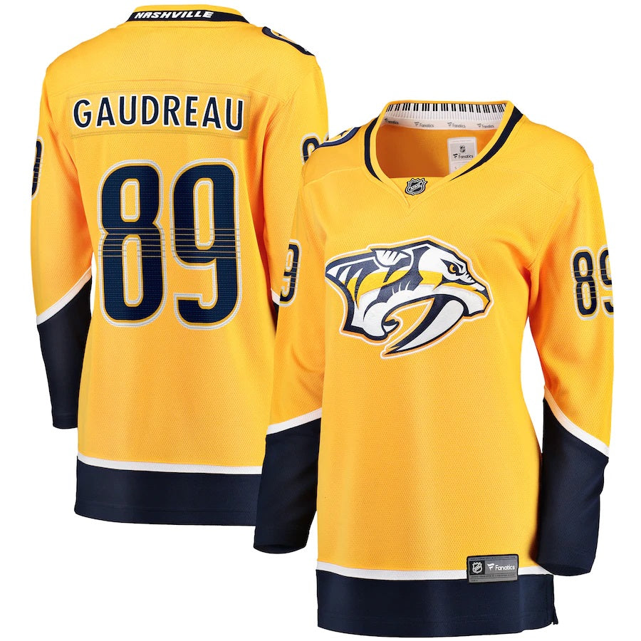 Frederick Gaudreau Nashville Predators Fanatics Branded Womens Home Breakaway Player Jersey Gold