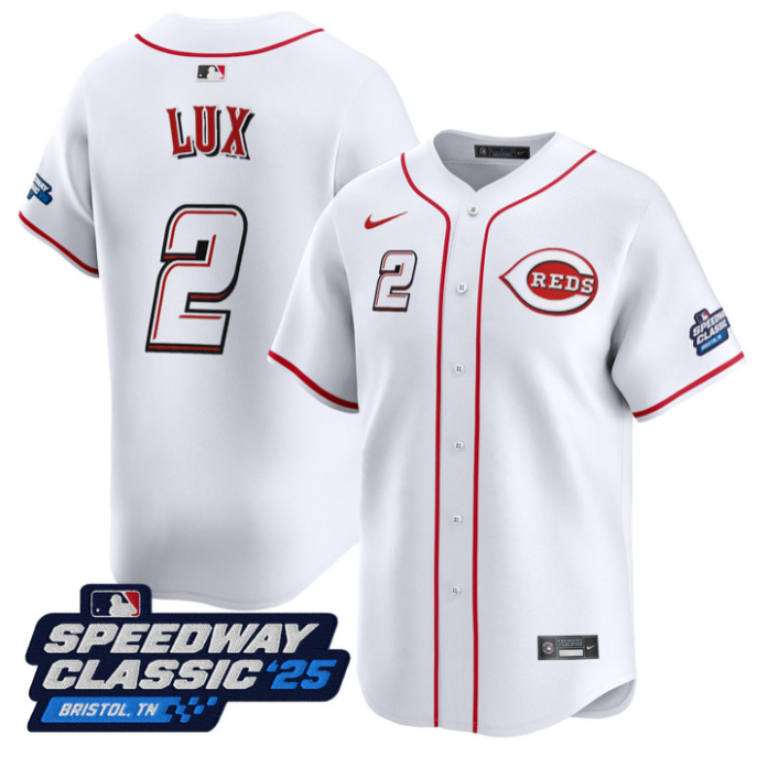 Gavin Lux Jersey #2 Cincinnati Reds Speedway Classic Limited Stitched White