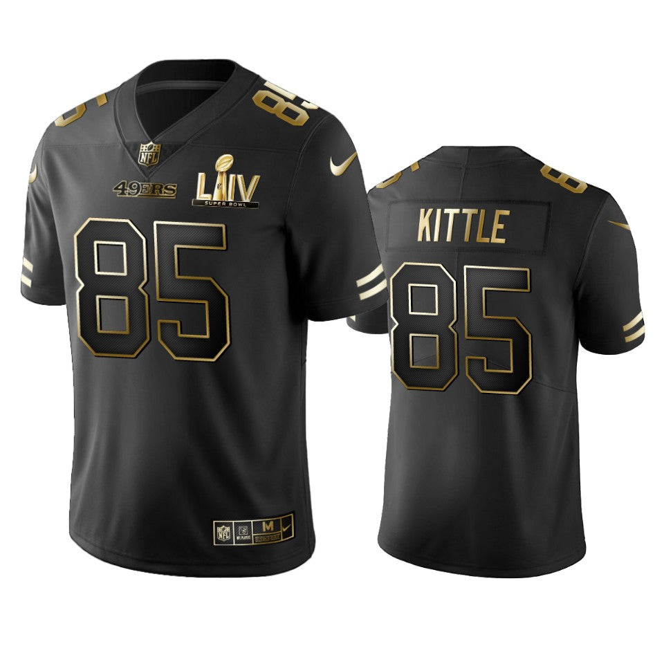 George Kittle 49ers Black Super Bowl Liv Golden Edition Jersey