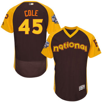 Gerrit Cole Brown 2016 All star Jersey Mens National League Pittsburgh Pirates 45 Flex Base Majestic Mlb Collection Jersey