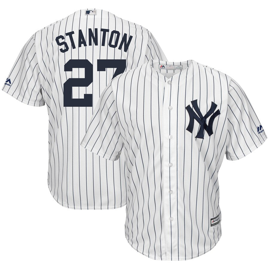 Giancarlo Stanton New York Yankees Majestic Home Big And Tall Cool Base Player Jersey White Navy