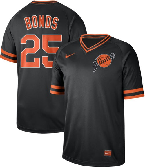 Giants 25 Barry Bonds Black Authentic Cooperstown Collection Stitched Baseball Jersey