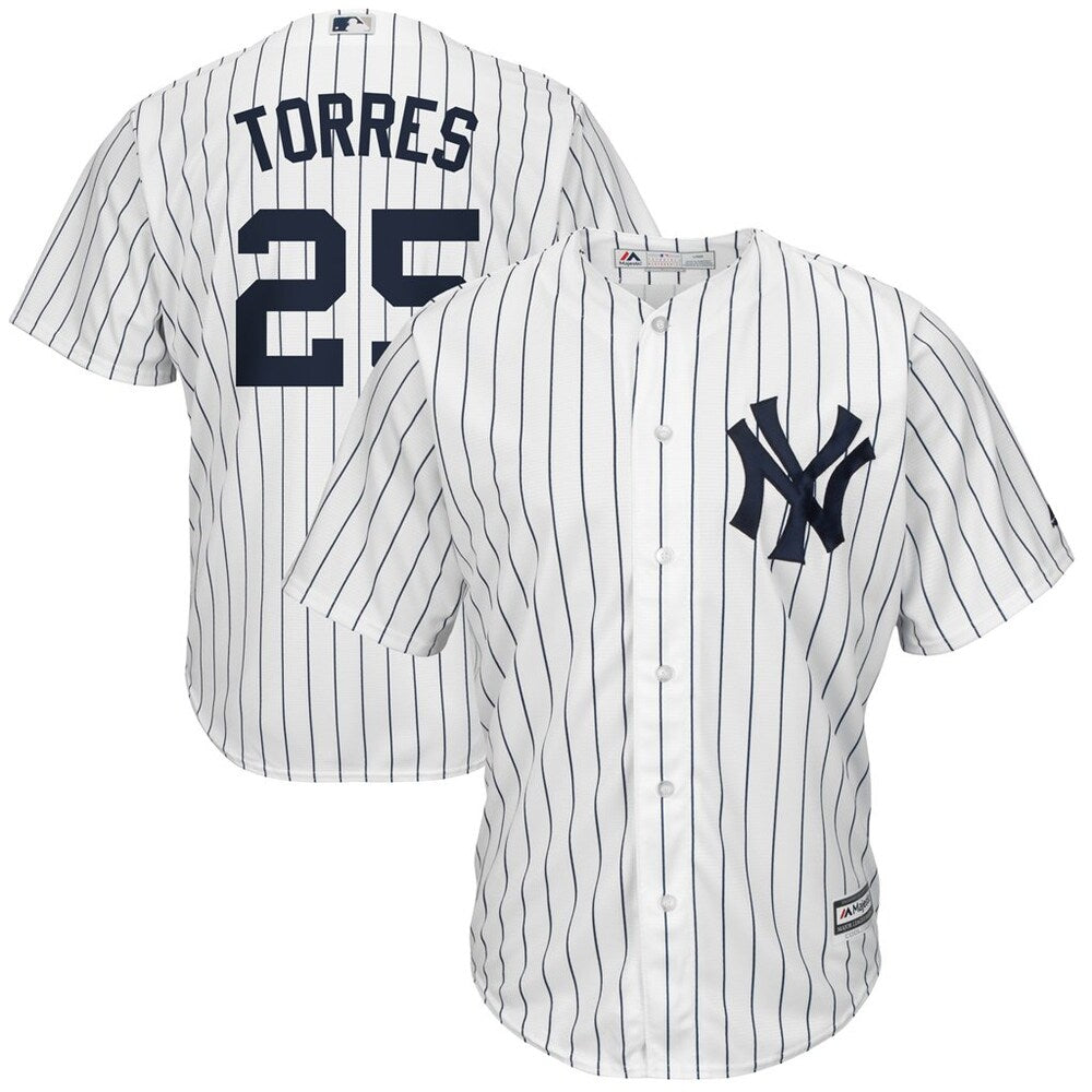Gleyber Torres New York Yankees Majestic Home Big Tall Cool Base Player Jersey Whitenavy