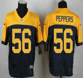 Green Bay Packers 56 Julius Peppers Navy Blue With Gold Nfl Nike Elite Jersey