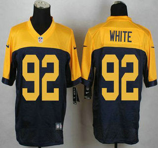 Green Bay Packers 92 Reggie White Navy Blue With Gold Nfl Nike Elite Jersey