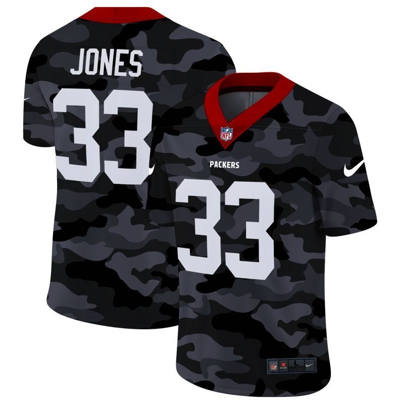 Green Bay Packers Aaron Jones 33 Nfl 2020 Camo Black Jersey