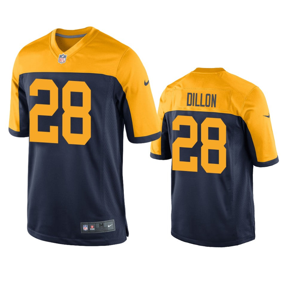 Green Bay Packers Aj Dillon Navy 2020 Nfl Draft Throwback Game Jersey