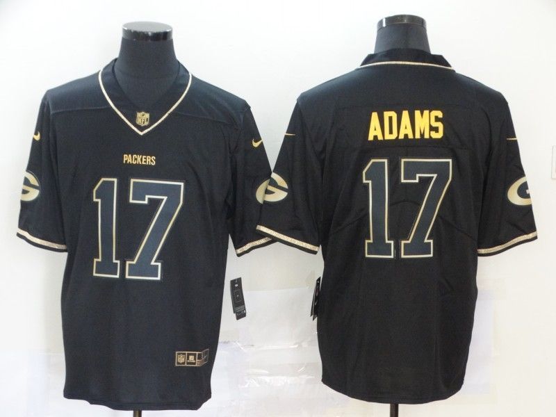 Green Bay Packers Davante Adams 17 Nfl 2020 Black Blue Jersey
