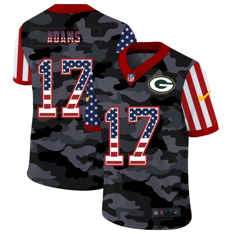 Green Bay Packers Davante Adams 17 Nfl 2020 Camo Black Jersey