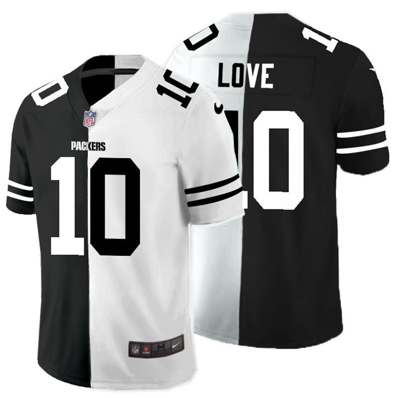 Green Bay Packers Jordan Love 10 Nfl 2020 Black And White Jersey