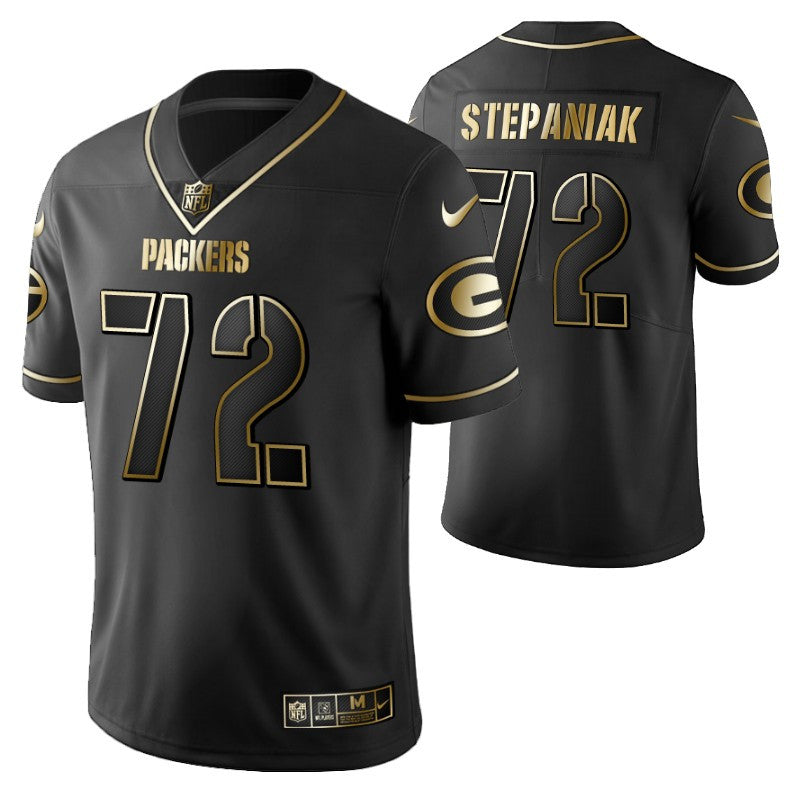 Green Bay Packers Simon Stepaniak 72 2021 Nfl Golden Brandedition Black Jersey Gift For Packers Fans
