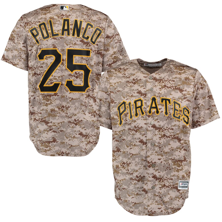 Gregory Polanco Pittsburgh Pirates Majestic Alternate Official Cool Base Player Replica Jersey Camo