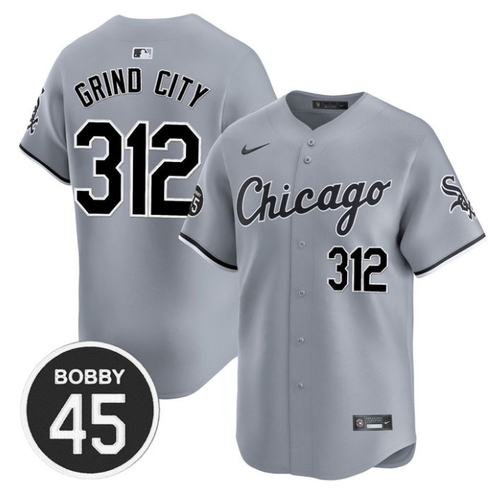 Grind City Jersey #312 Chicago White Sox Bobby Jenks Stitched Gray Road