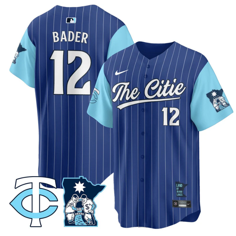 Harrison Bader Jersey #12 Minnesota Twins 2025 City Connect Concept Stitched Roy