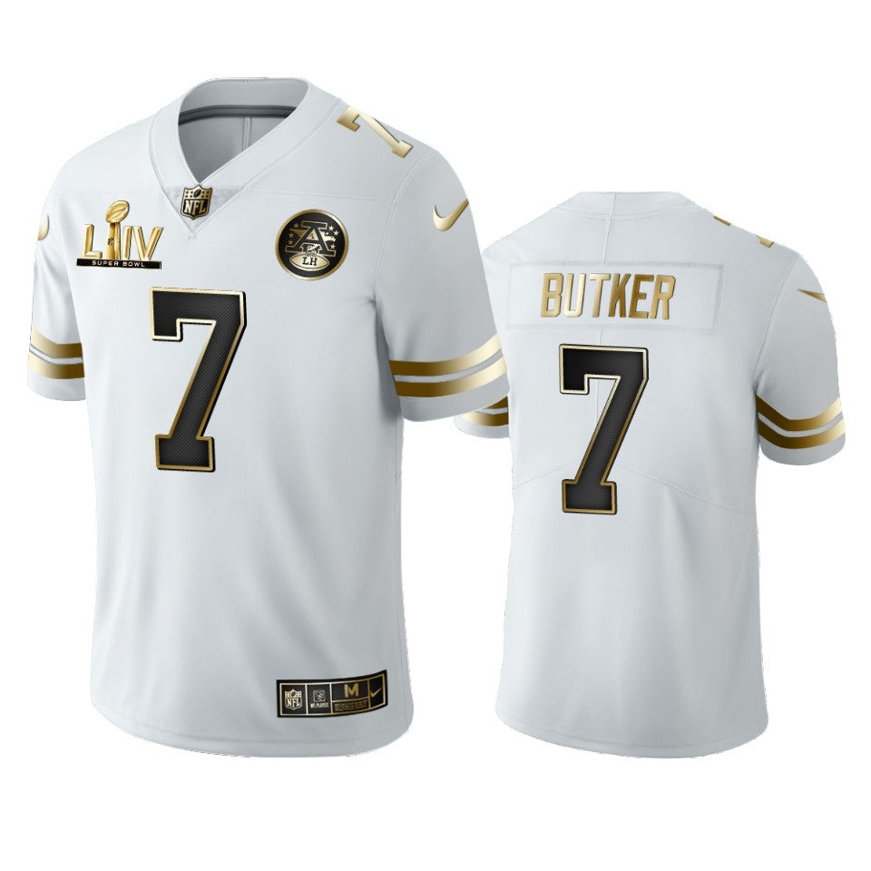 Harrison Butker Chiefs White Super Bowl Liv Golden Edition Jersey