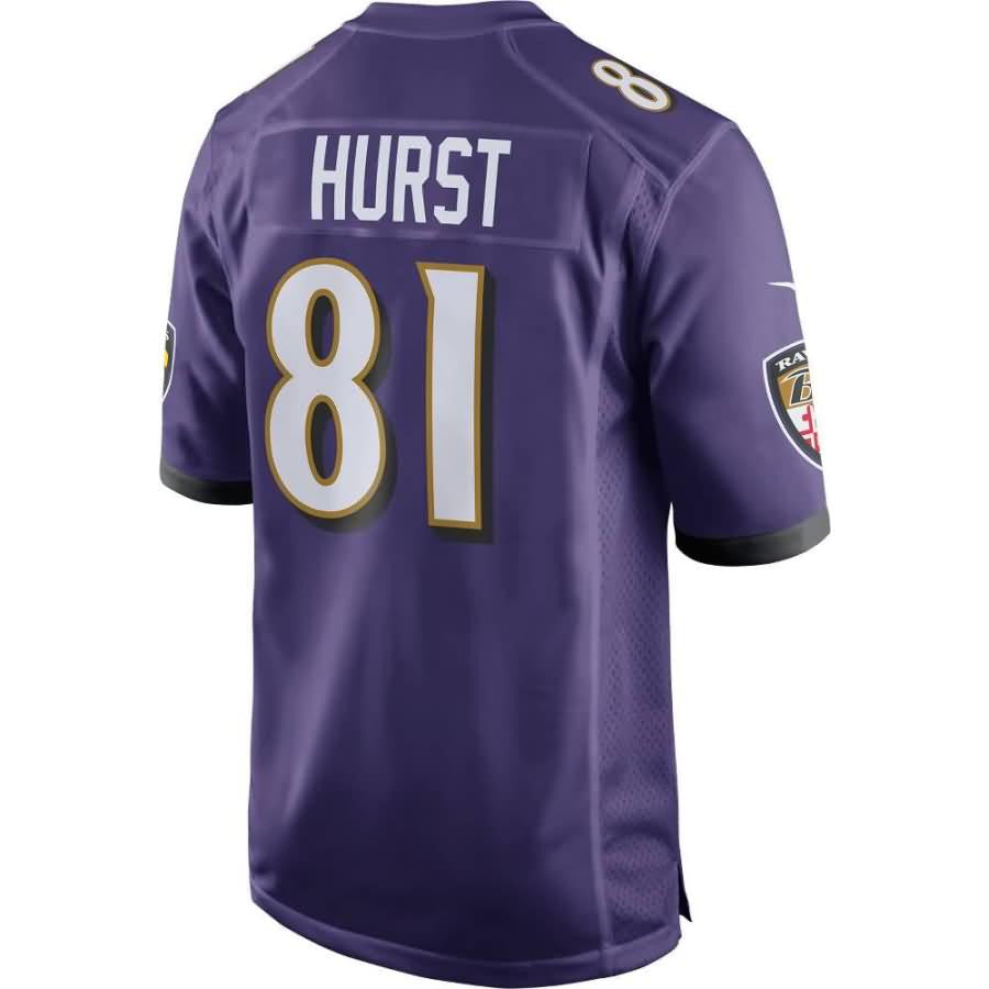 Hayden Hurst Baltimore Ravens 2018 Nfl Draft First Round Pick Game Jersey Purple