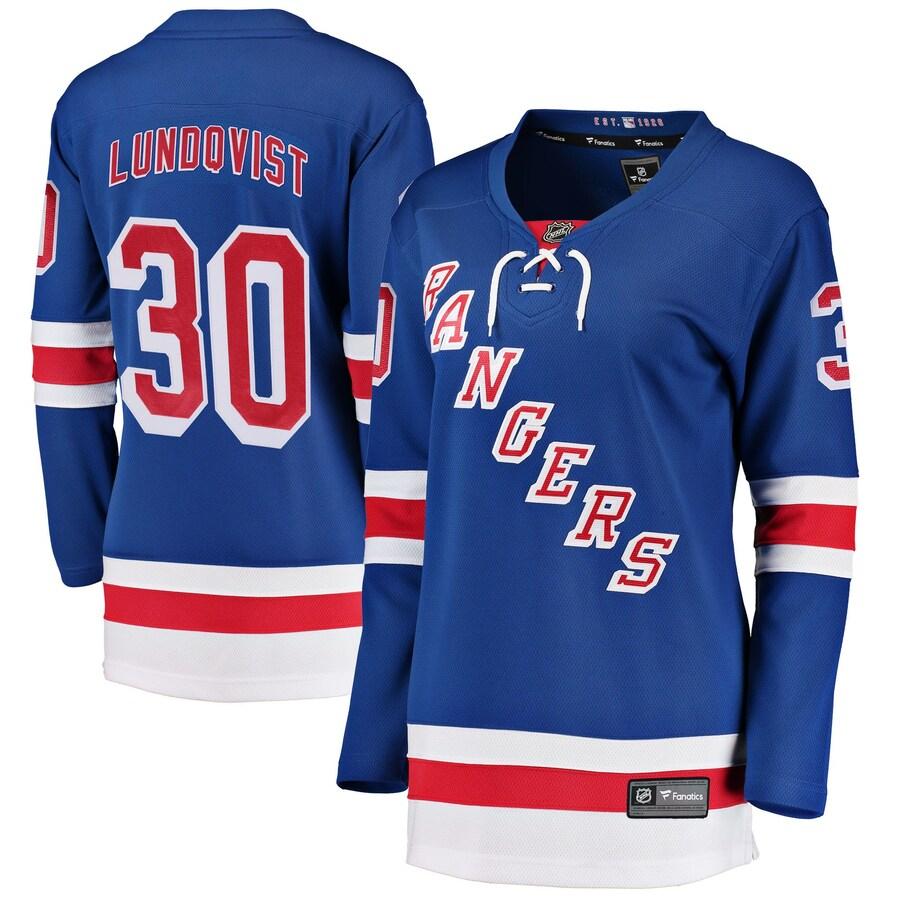 Henrik Lundqvist New York Rangers Fanatics Branded Womens Home Breakaway Player Jersey Blue