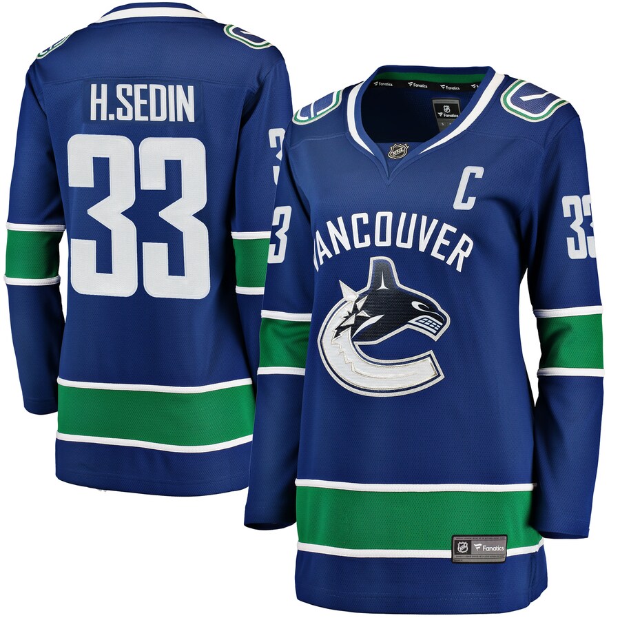 Henrik Sedin Vancouver Canucks Fanatics Branded Womens Home Breakaway Player Jersey Blue