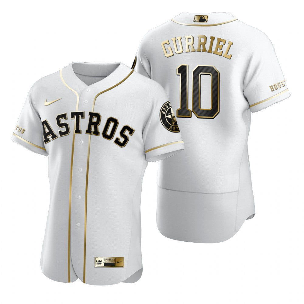 Houston Astros 10 Yuli Gurriel Mlb Golden Brandedition White Jersey Gift For Astros Fans
