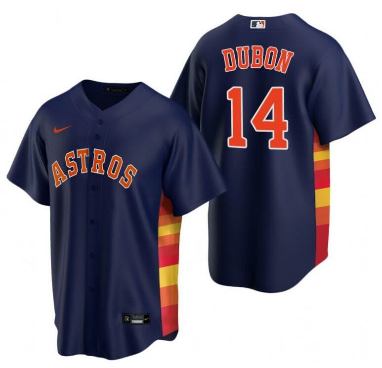 Houston Astros 14 Mauricio Dubn Navy Cool Base Stitched Baseball Jersey