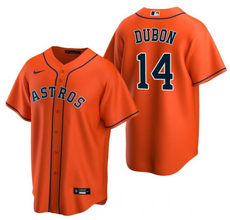 Houston Astros 14 Mauricio Dubn Orange Cool Base Stitched Baseball Jersey