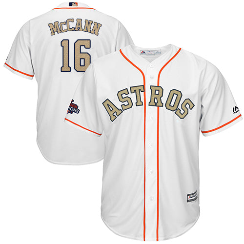 Houston Astros 16 Brian Mccann White 2018 Gold Program Cool Base Stitched Mlb Jersey