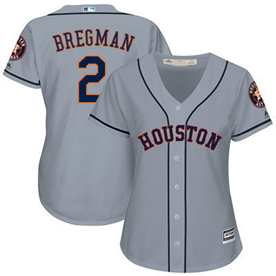 Houston Astros 2 Alex Bregman Grey Road Womens Stitched Baseball Jersey