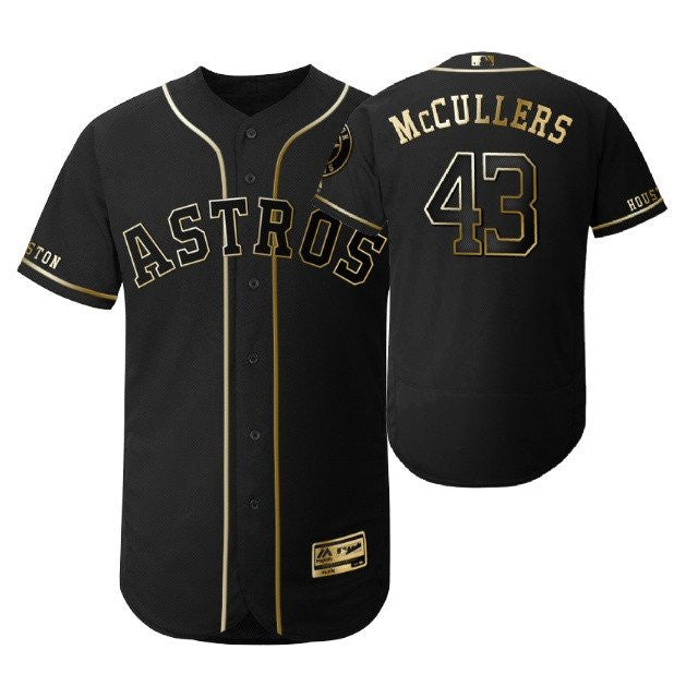 Houston Astros 43 Lance Mccullers Mlb 2019 Golden Brandedition Black Jersey Gift For Astros Fans