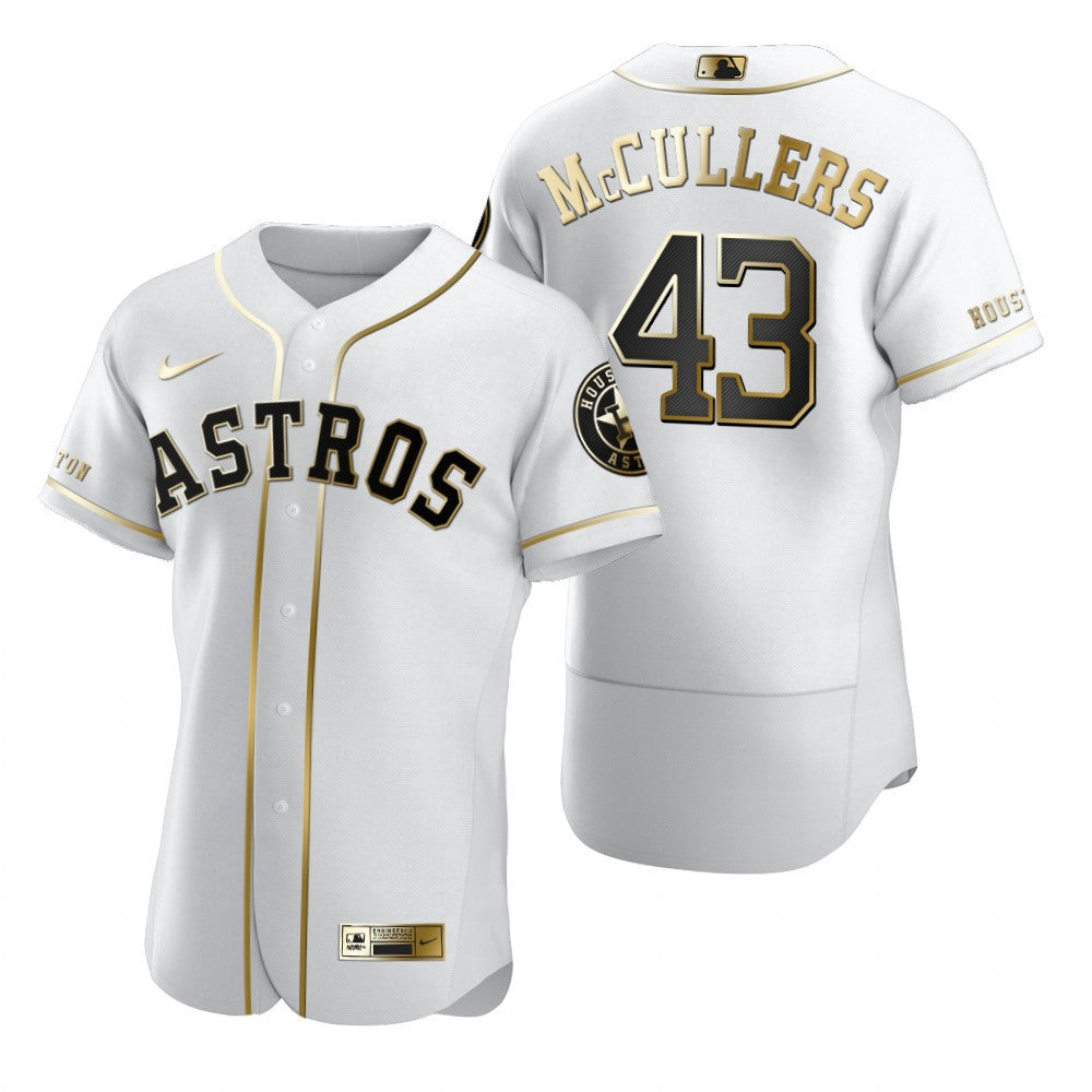 Houston Astros 43 Lance Mccullers Mlb Golden Brandedition White Jersey Gift For Astros Fans