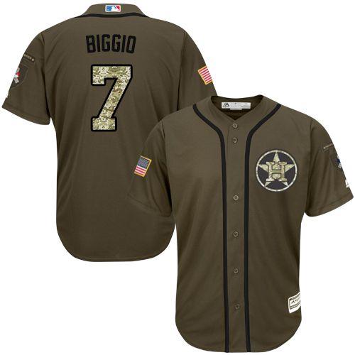 Houston Astros 7 Craig Biggio Green Salute To Service Stitched Mlb Jersey