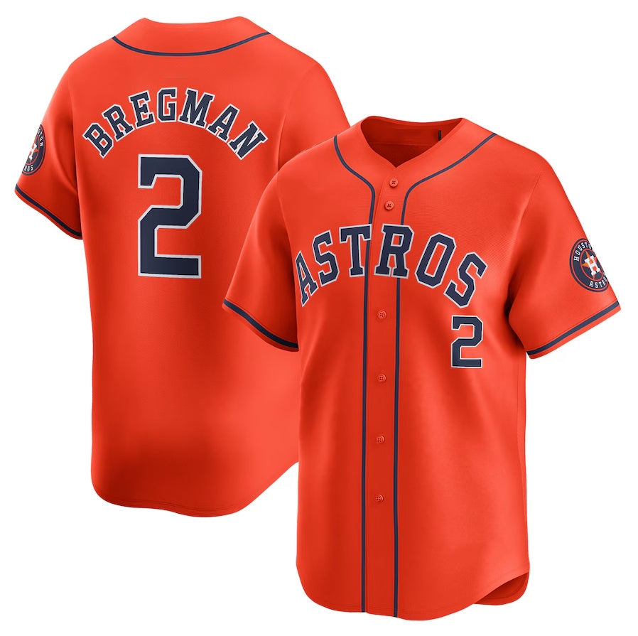 Houston Astros #2 Alex Bregman Alternate Limited Player Jersey Orange Stitched