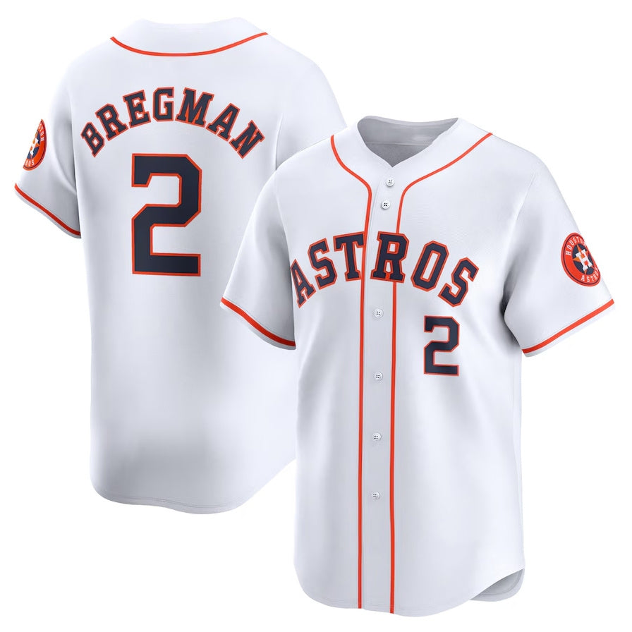Houston Astros #2 Alex Bregman Home Limited Player Jersey White Stitched Baseb