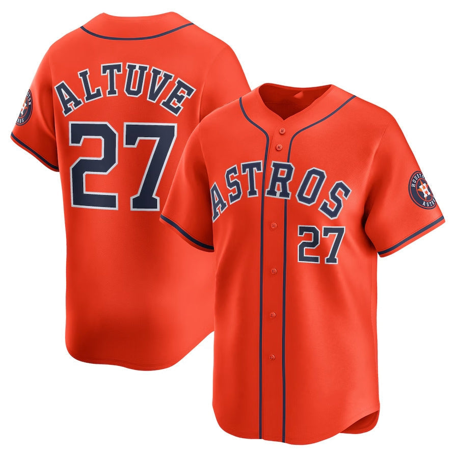 Houston Astros #27 Jose Altuve Alternate Limited Player Jersey Orange Stitched