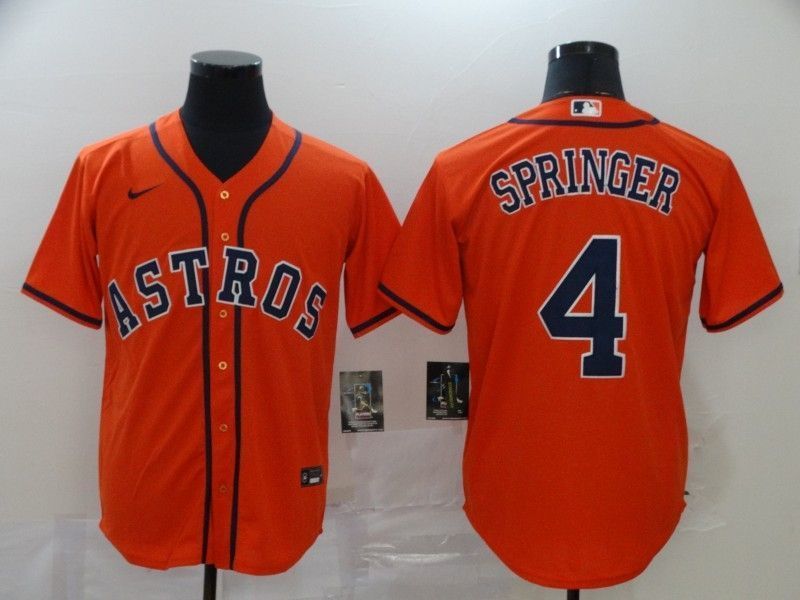 Houston Astros George Springer 4 2020 Mlb Orange Jersey