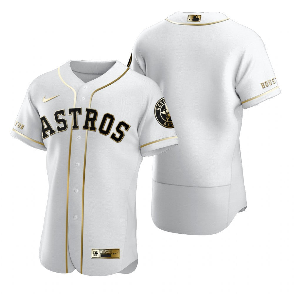 Houston Astros Mlb Golden Brandedition White Jersey Gift For Astros Fans