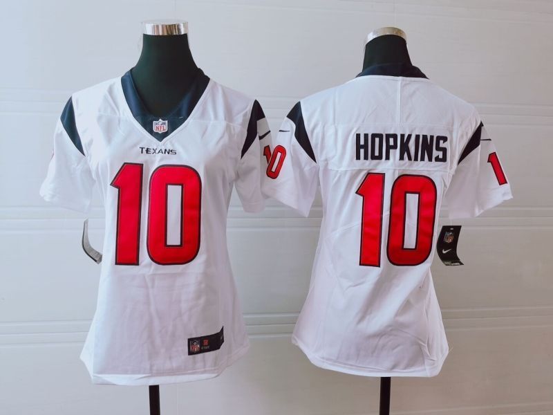 Houston Texans Deandre Hopkins 10 Nfl 2020 White Womens Jersey
