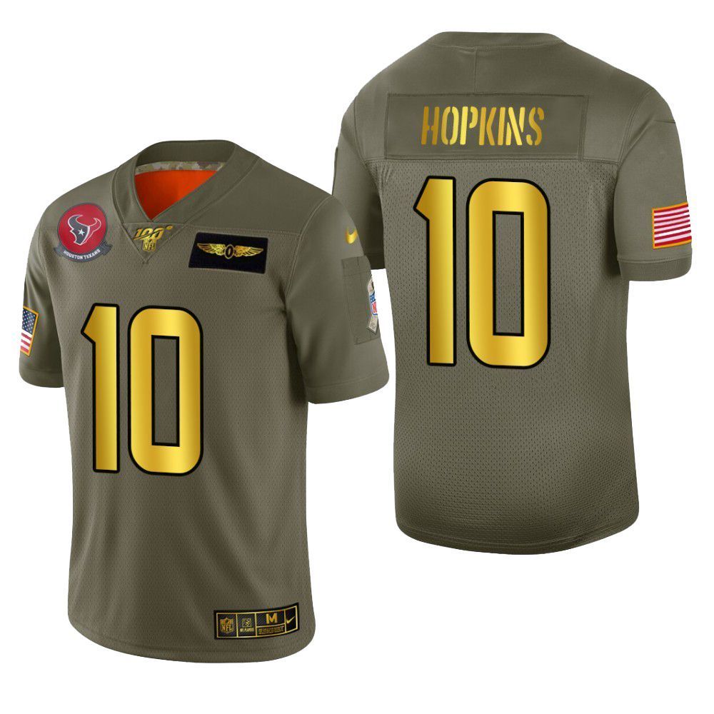 Houston Texans Deandre Hopkins 2019 Salute To Service Nfl 100 Mens Jersey Metallic