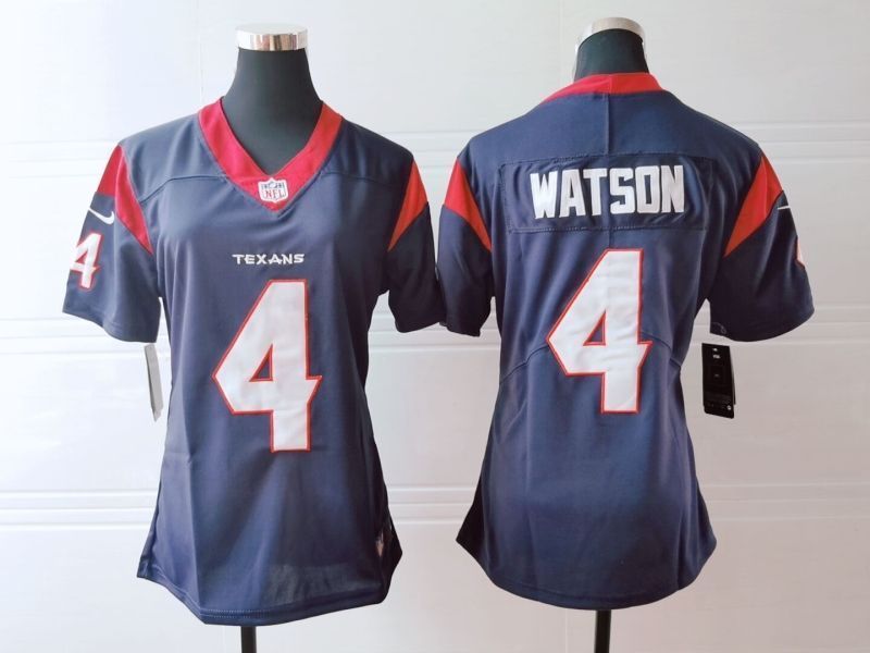 Houston Texans Deshaun Watson 4 Nfl 2020 Navy Womens Jersey