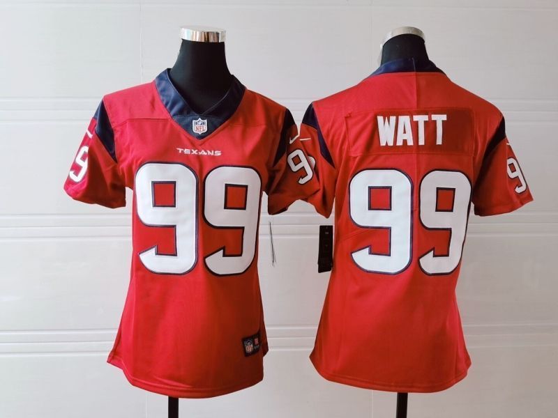 Houston Texans Jj Watt 99 Nfl 2020 Red Womens Jersey